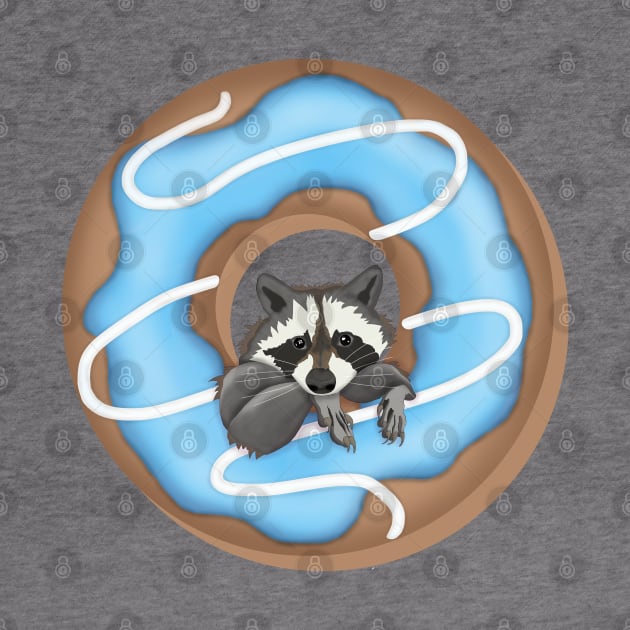 Cute raccoon and Yummy donut by KateQR